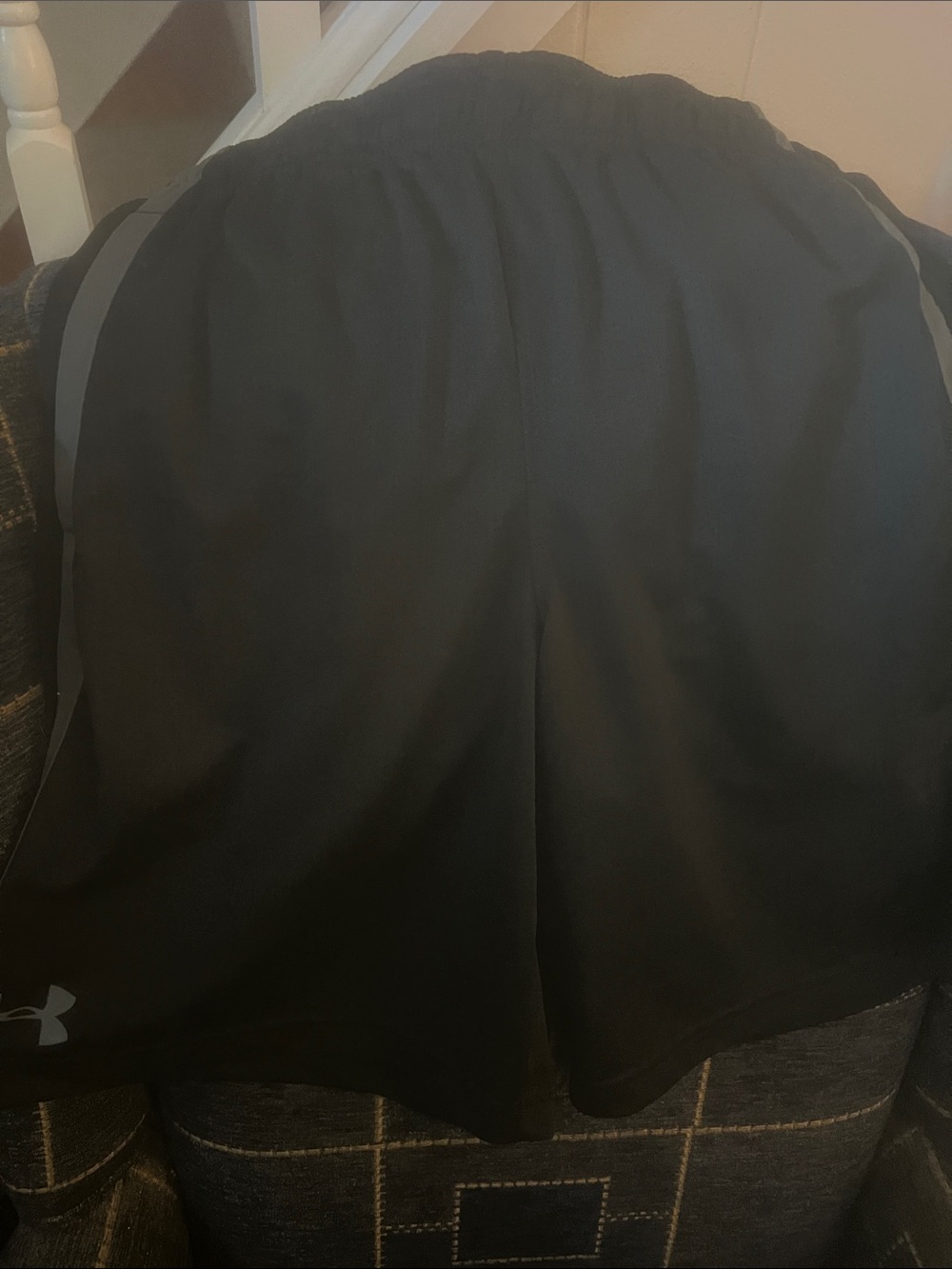 Under Armour Black Shorts with Gray Reflective Stripe